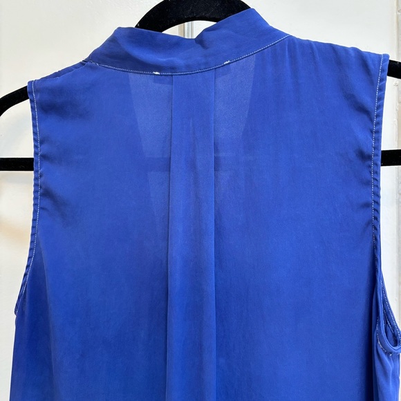 Quince Women's Blue Washable Silk Stretch Sleeveless Top Size Small - Picture 4 of 12